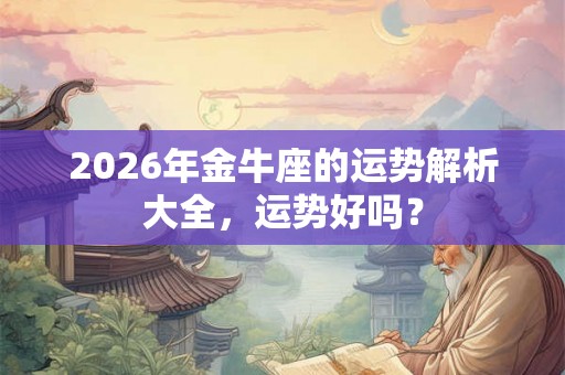 2026年金牛座的运势解析大全，运势好吗？