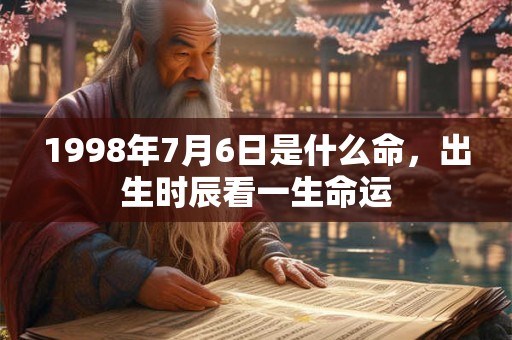1998年7月6日是什么命，出生时辰看一生命运
