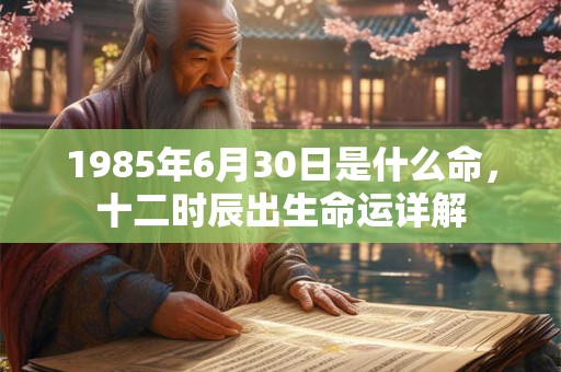 1985年6月30日是什么命，十二时辰出生命运详解