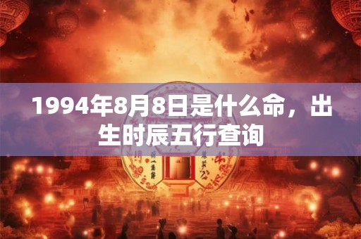 1994年8月8日是什么命，出生时辰五行查询