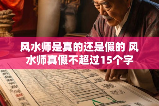 风水师是真的还是假的 风水师真假不超过15个字