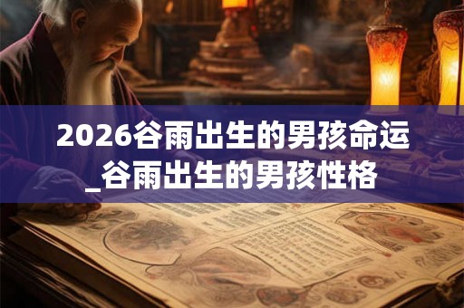 2026谷雨出生的男孩命运_谷雨出生的男孩性格