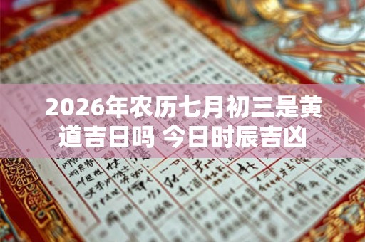 2026年农历七月初三是黄道吉日吗 今日时辰吉凶
