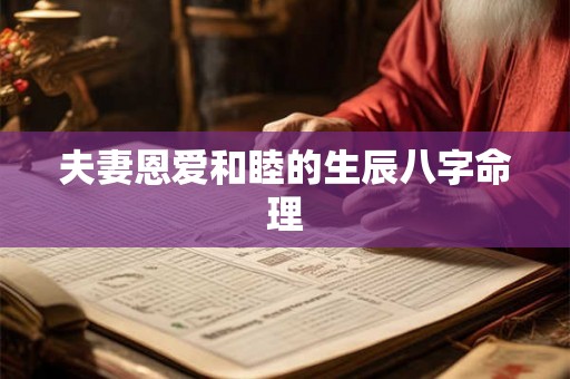 夫妻恩爱和睦的生辰八字命理 夫妻恩爱和睦的生辰八字命理