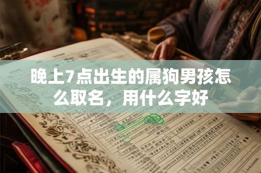 晚上7点出生的属狗男孩怎么取名，用什么字好