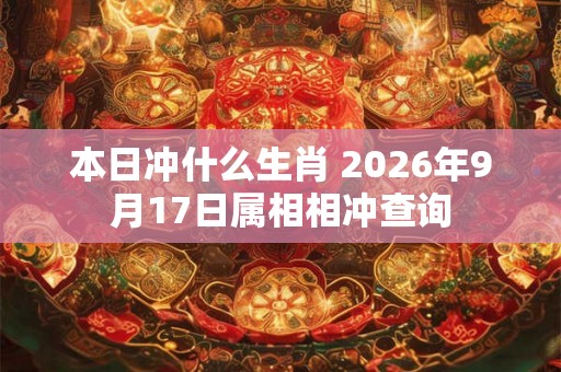 本日冲什么生肖 2026年9月17日属相相冲查询