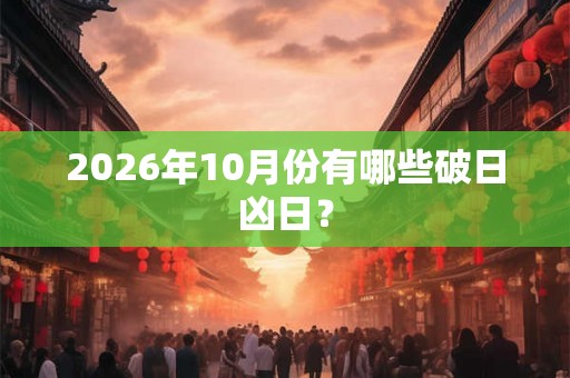 2026年10月份有哪些破日凶日？