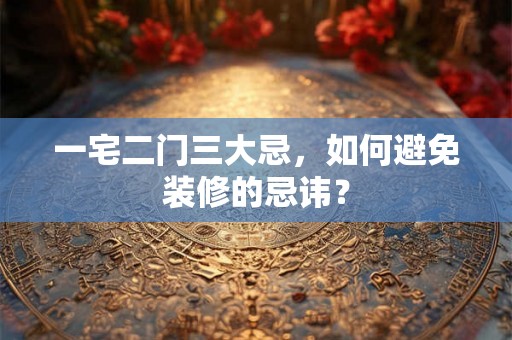 一宅二门三大忌，如何避免装修的忌讳？