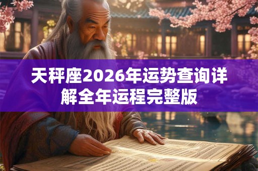 天秤座2026年运势查询详解全年运程完整版 天秤座2026年运势查询详解全年运程完整版
