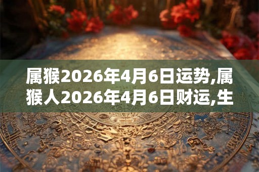 属猴2026年4月6日运势,属猴人2026年4月6日财运,生肖猴2026年4月6日运势