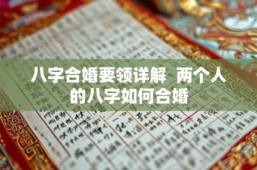 八字合婚要领详解  两个人的八字如何合婚