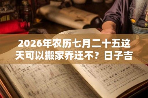 2026年农历七月二十五这天可以搬家乔迁不？日子吉利吗
