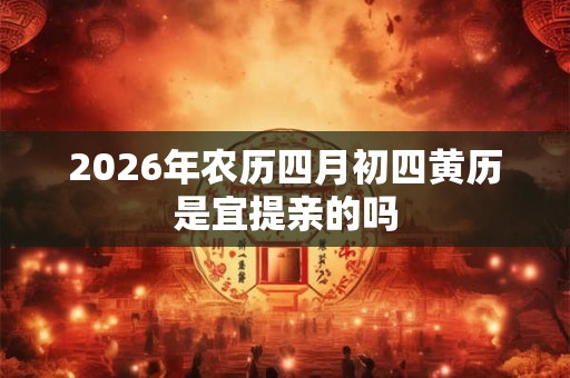2026年农历四月初四黄历是宜提亲的吗