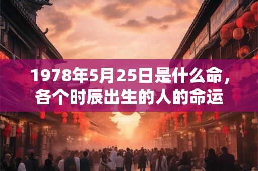 1978年5月25日是什么命,各个时辰出生的人的命运 1978年5月25日是什么命,各个时辰出生的人的命运