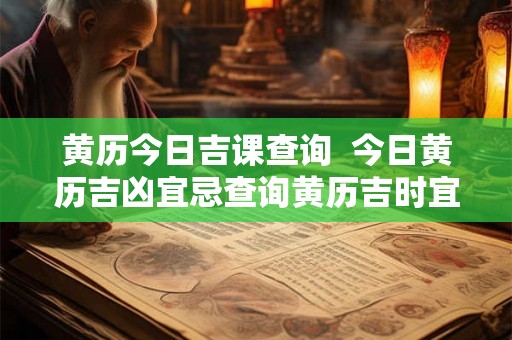 黄历今日吉课查询  今日黄历吉凶宜忌查询黄历吉时宜忌查询