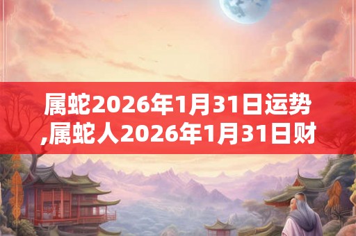 属蛇2026年1月31日运势,属蛇人2026年1月31日财运,生肖蛇2026年1月31日运势