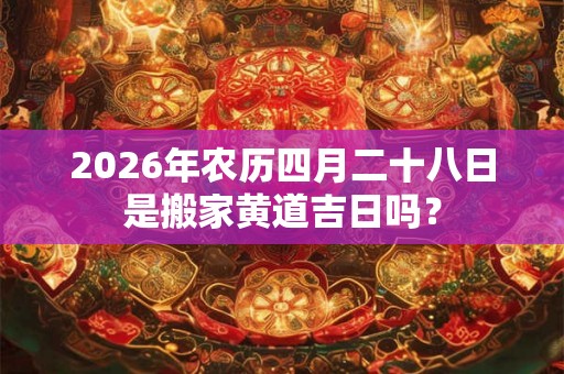2026年农历四月二十八日是搬家黄道吉日吗？