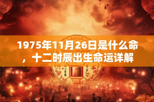 1975年11月26日是什么命，十二时辰出生命运详解