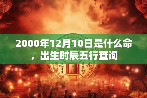 2000年12月10日是什么命，出生时辰五行查询