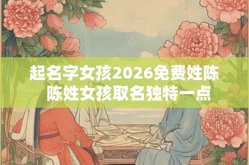 起名字女孩2026免费姓陈  陈姓女孩取名独特一点