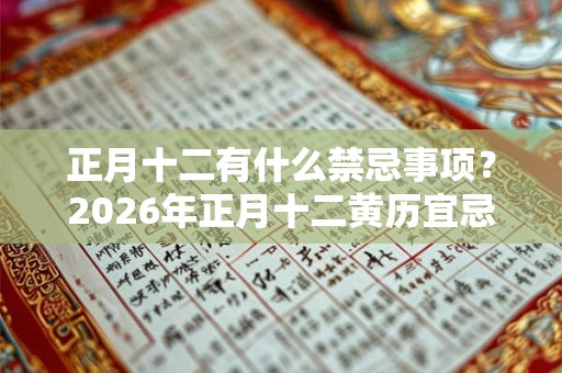 正月十二有什么禁忌事项?2026年正月十二黄历宜忌什么? 正月十二有什么禁忌事项?2026年正月十二黄历宜忌什么?