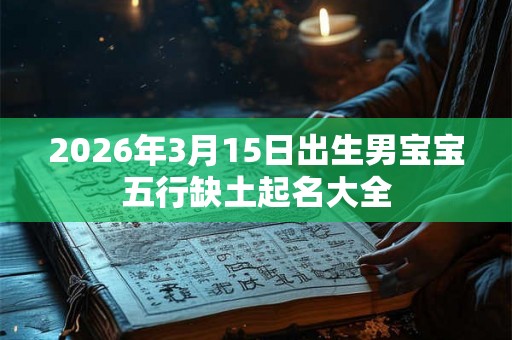 2026年3月15日出生男宝宝五行缺土起名大全 2026年3月15日出生男宝宝五行缺土起名大全