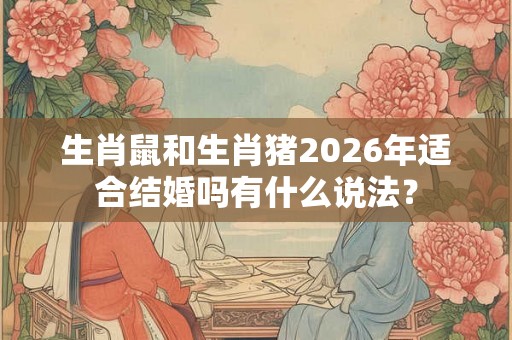 生肖鼠和生肖猪2026年适合结婚吗有什么说法？