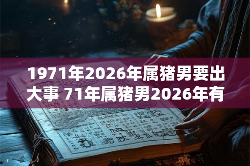 1971年2026年属猪男要出大事 71年属猪男2026年有什么大事