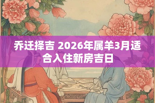 乔迁择吉 2026年属羊3月适合入住新房吉日