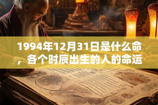 1994年12月31日是什么命,各个时辰出生的人的命运 1994年12月31日是什么命,各个时辰出生的人的命运
