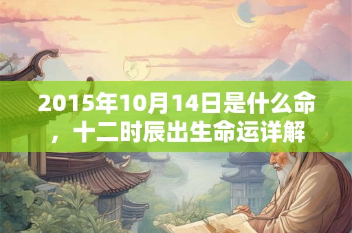 2015年10月14日是什么命，十二时辰出生命运详解