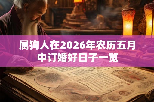 属狗人在2026年农历五月中订婚好日子一览 属狗人在2026年农历五月中订婚好日子一览