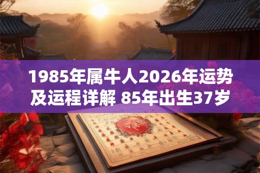 1985年属牛人2026年运势及运程详解 85年出生37岁牛人在虎年每月运势
