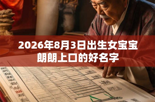 2026年8月3日出生女宝宝朗朗上口的好名字 2026年8月3日出生女宝宝朗朗上口的好名字