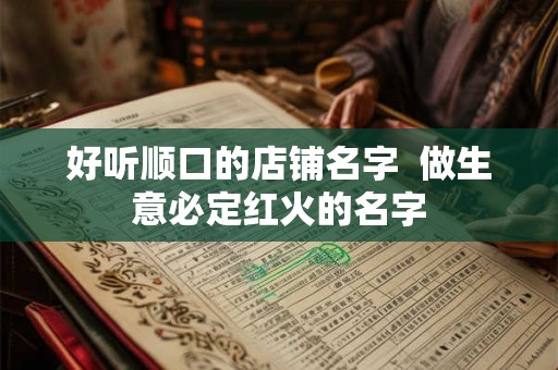 好听顺口的店铺名字  做生意必定红火的名字