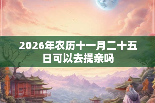 2026年农历十一月二十五日可以去提亲吗