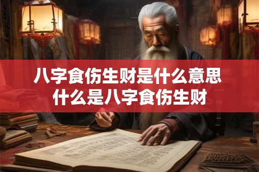 八字食伤生财是什么意思 什么是八字食伤生财