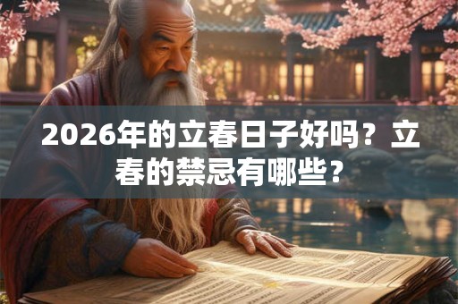 2026年的立春日子好吗？立春的禁忌有哪些？