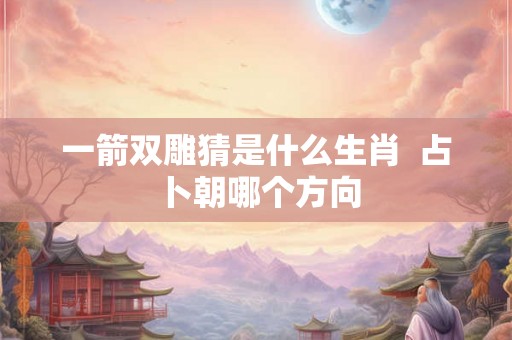 一箭双雕猜是什么生肖  占卜朝哪个方向