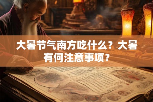 大暑节气南方吃什么？大暑有何注意事项？