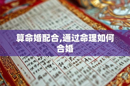算命婚配合,通过命理如何合婚