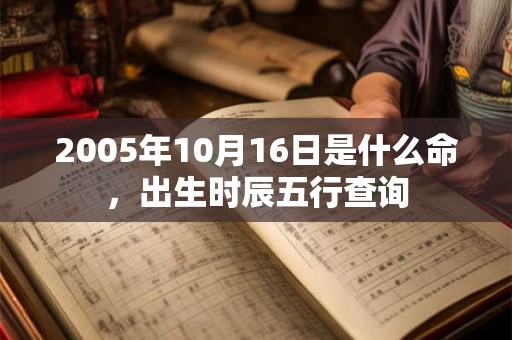 2005年10月16日是什么命，出生时辰五行查询
