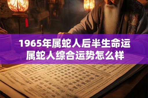 1965年属蛇人后半生命运 属蛇人综合运势怎么样