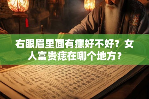 右眼眉里面有痣好不好？女人富贵痣在哪个地方？