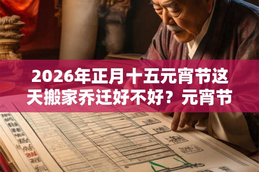 2026年正月十五元宵节这天搬家乔迁好不好?元宵节前后搬家吉日是哪天? 2026年正月十五元宵节这天搬家乔迁好不好?元宵节前后搬家吉日是哪天?