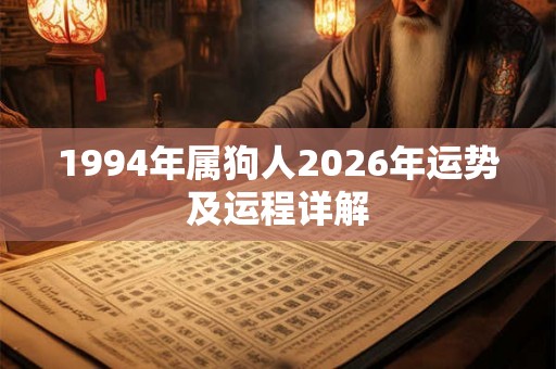 1994年属狗人2026年运势及运程详解