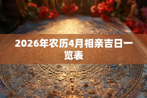 2026年农历4月相亲吉日一览表