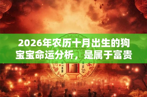 2026年农历十月出生的狗宝宝命运分析，是属于富贵命格吗？