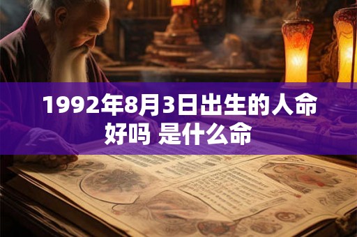 1992年8月3日出生的人命好吗 是什么命