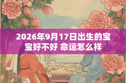2026年9月17日出生的宝宝好不好 命运怎么样 2026年9月17日出生的宝宝好不好 命运怎么样
